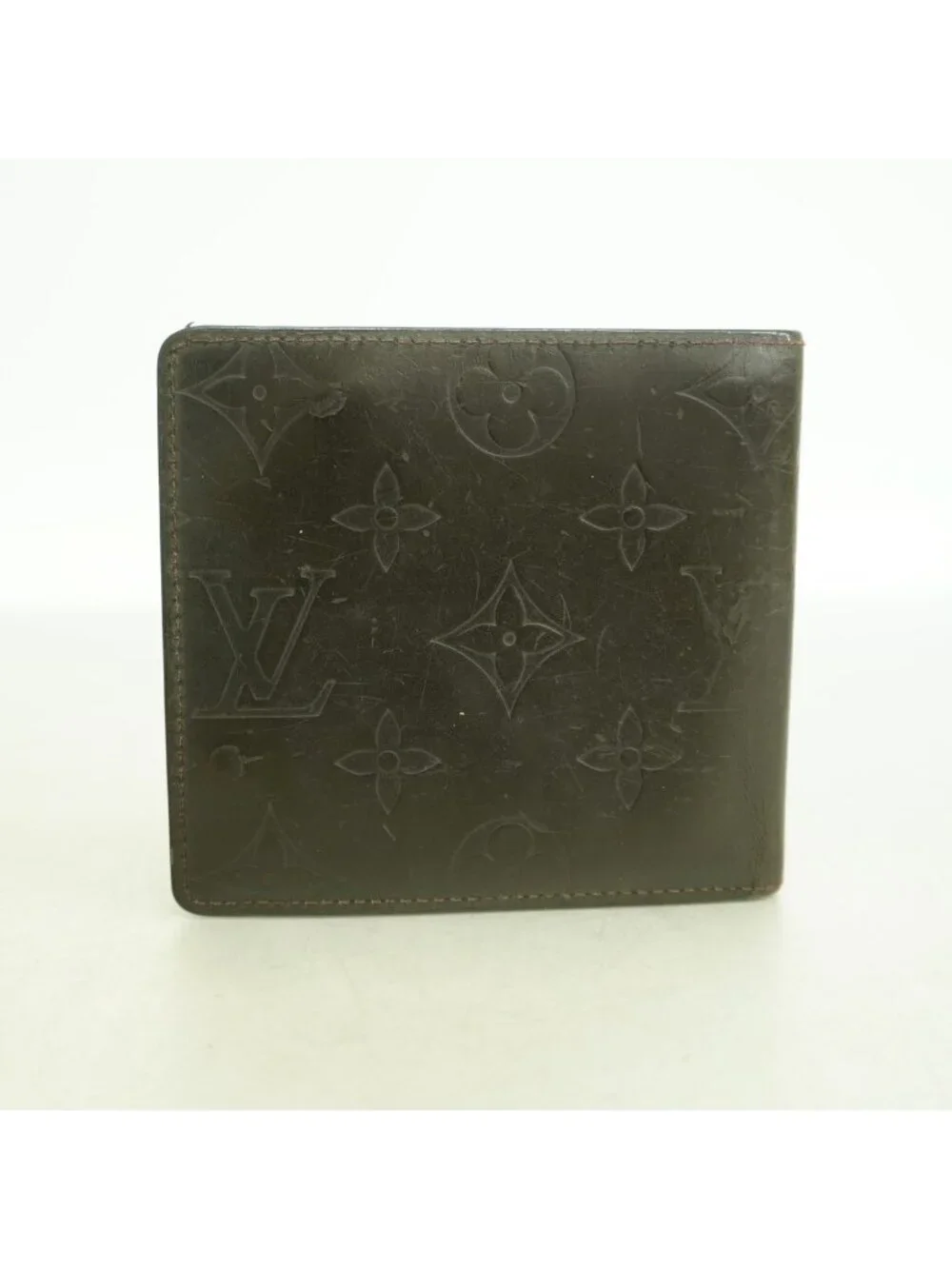 Louis Vuitton Wallet Monogram Glace Leather Portefeuille Compact Cafe